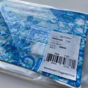 Authentic LILLY PULITZER Blue Print Face Mask NEW!